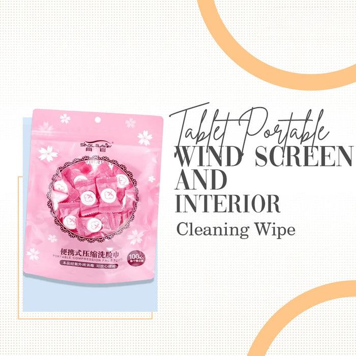 Tablet Portable Wind Screen and Interior Cleaning Wipe
