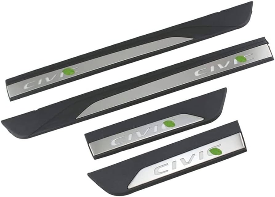Honda Civic Sill Plates LED Panels With LED Bar White 2016-2021