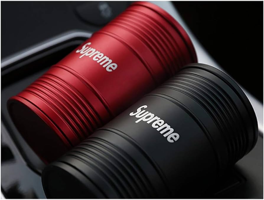Supreme Car Universal Metal Cigarette Portable Car Ashtray - Black