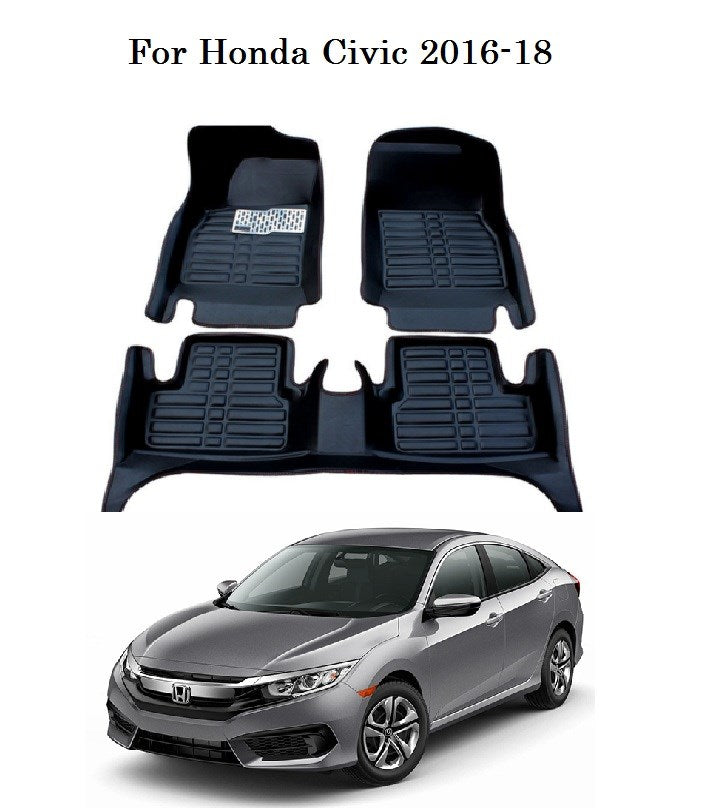 Honda Civic 5D Custom Floor Mat Beige 3 Pcs - Model 2012-2016