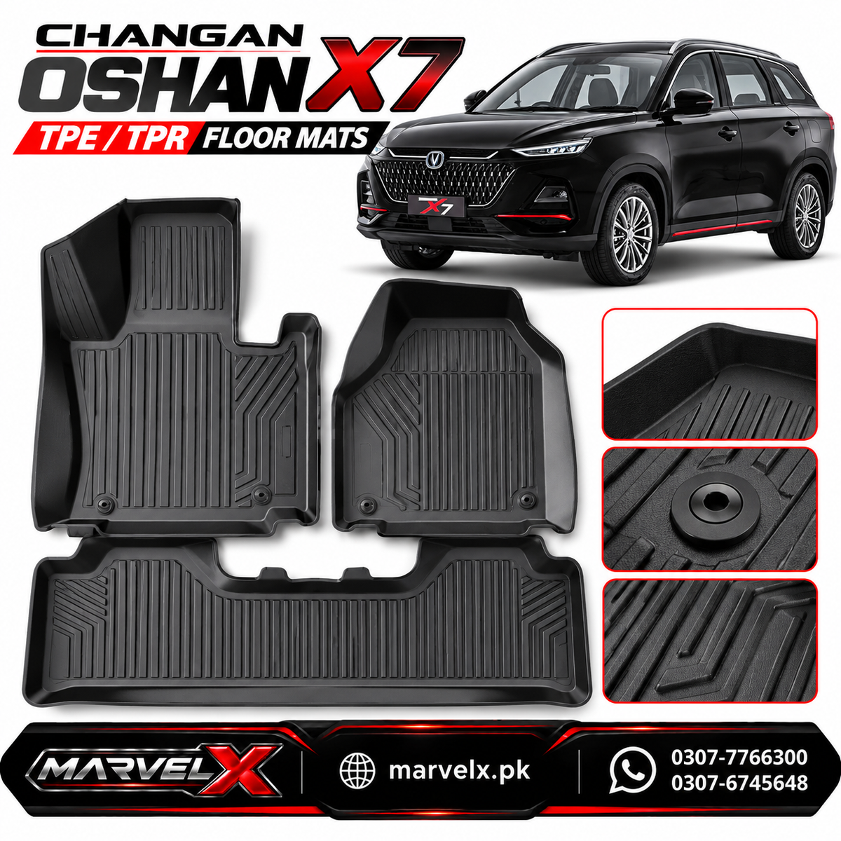 Oshan x7 Tpr Floor Mats For 2021-2025 (Tpe,Tpu,Tpr)