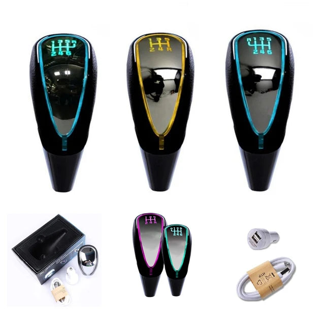 LED Touch Activated Gear Shift Knob For Auto RGB Multi Color - Gear Knob | Shift Lever Stick Knob | Lever Knob Disco Light