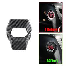 Car Engine Push Start/Stop Ring Cover - Carbon Fiber