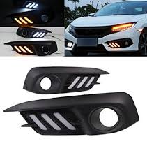 Honda Civic Fog Lights DRL Cover Mustang Style Model 2016-2020
