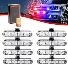 8 Pieces LED Flasher Police Light For Grill