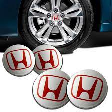 Honda Civic Red Wheel Caps H Monograms