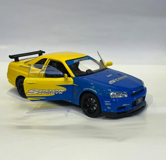 Nissan GTR R34 Yellow/Blue