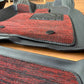 Honda Civic Floor mats,likely 7D or 10D, featuring black TPE rubber bases with detachable red carpet inserts.