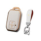 Suzuki Swift TPU Plastic Protection Key Cover White With Golden 2 Buttons - Model 2022-2023
