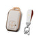 Suzuki Swift TPU Plastic Protection Key Cover White With Golden 2 Buttons - Model 2022-2023