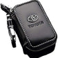 Toyota Zipper Leather Key Cover Pouch Black with Keychain Ring