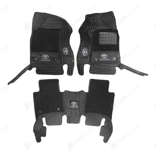 Toyota Fortuner 9D Floor Mats Beige With Beige Grass 4 Pc - Model 2017-2022