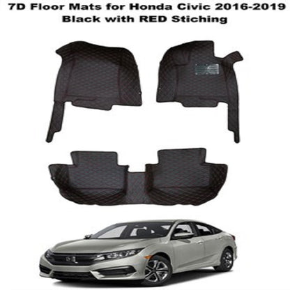 Honda Civic 7D Diamond Floor Mats (Black) 2010-2019