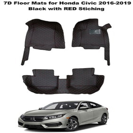 Honda Civic 7D Diamond Floor Mats (Black) 2010-2019