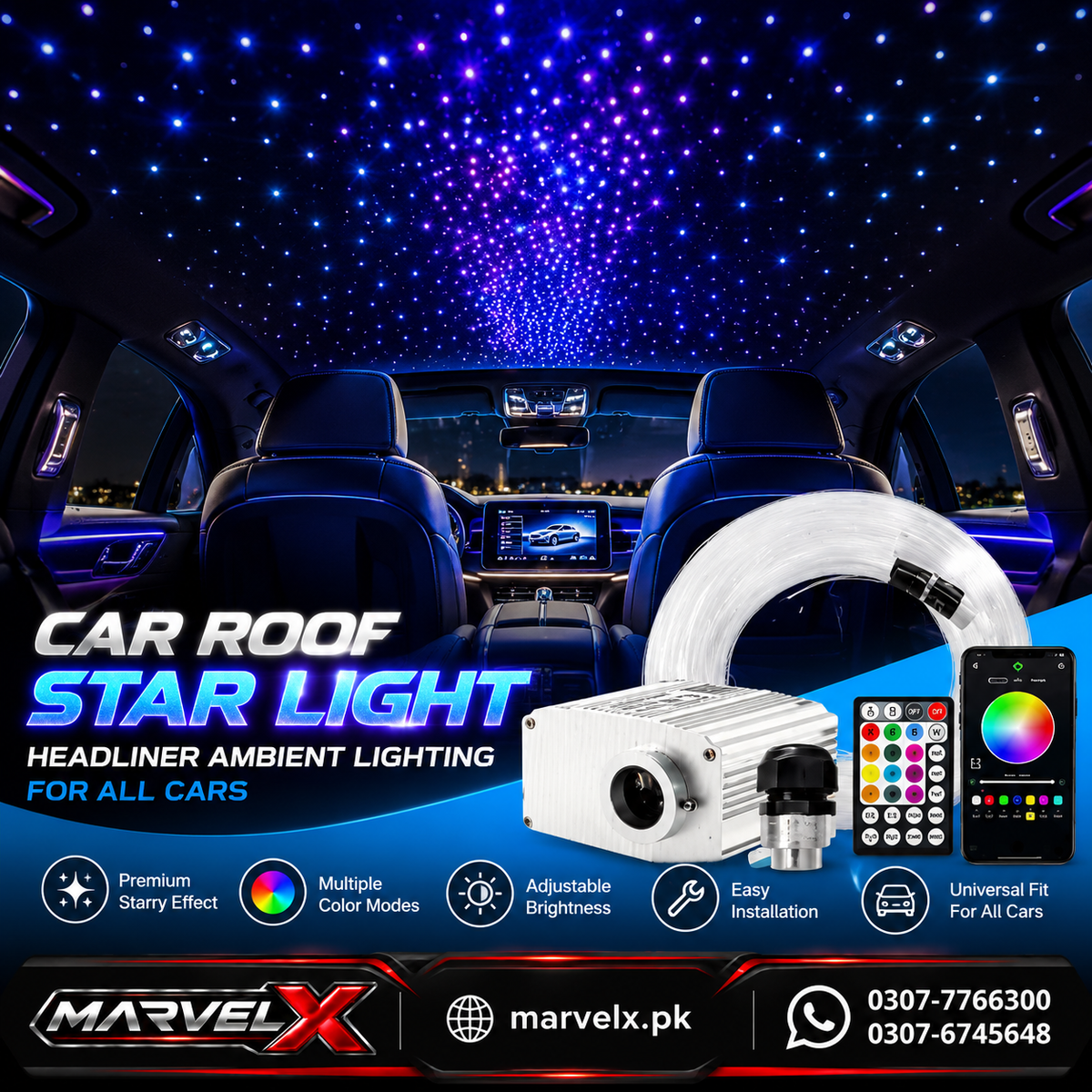 Car Roof Star Lights for Headliner Ambient Lighting For All Cars
