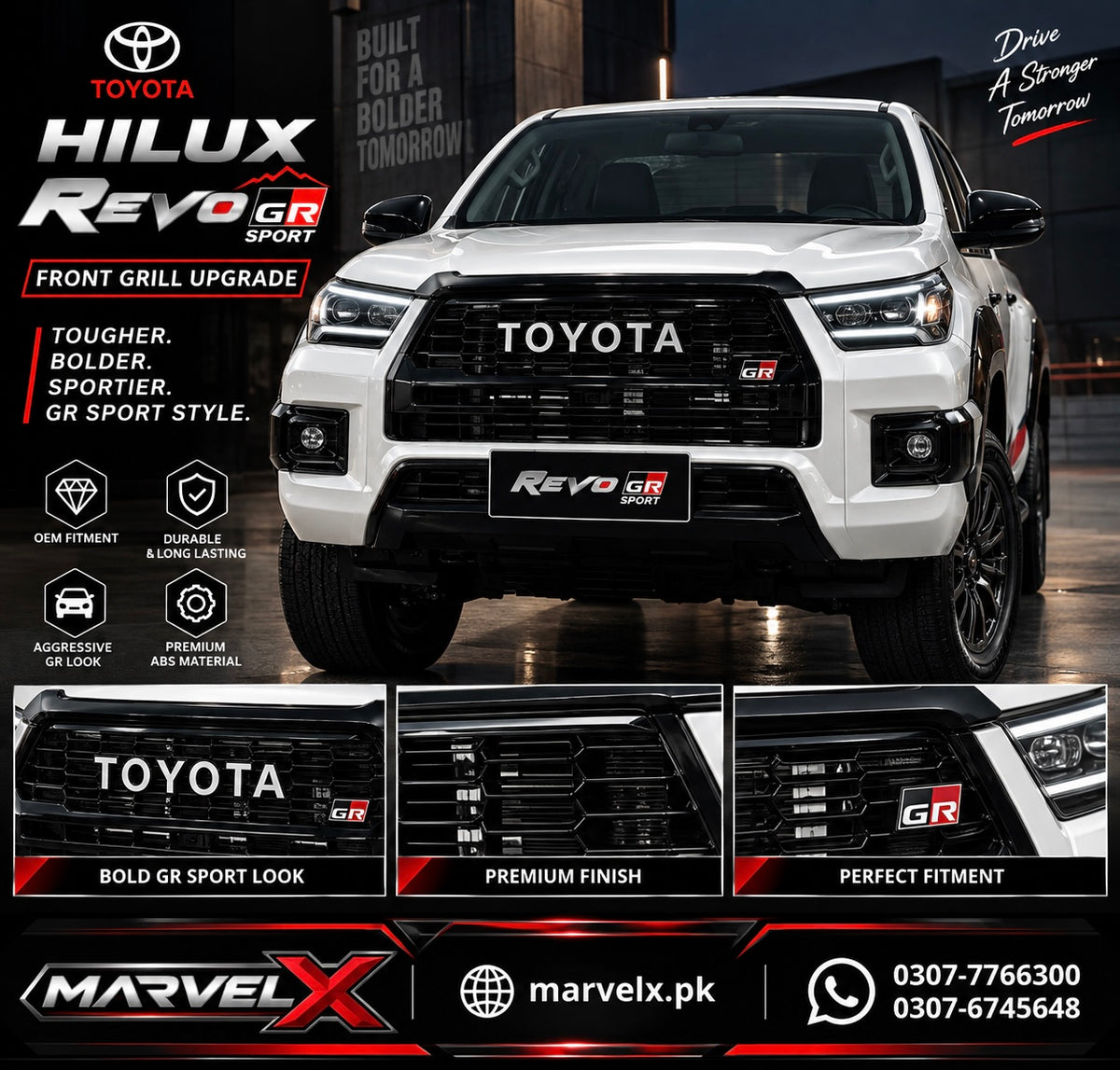 Toyota Hilux Rocco GR Sport Grill For 2022 2023