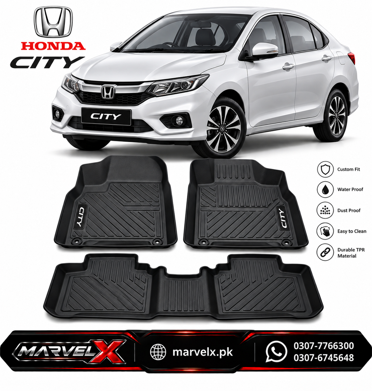 Honda City TPR Floor Mats 2022-2026