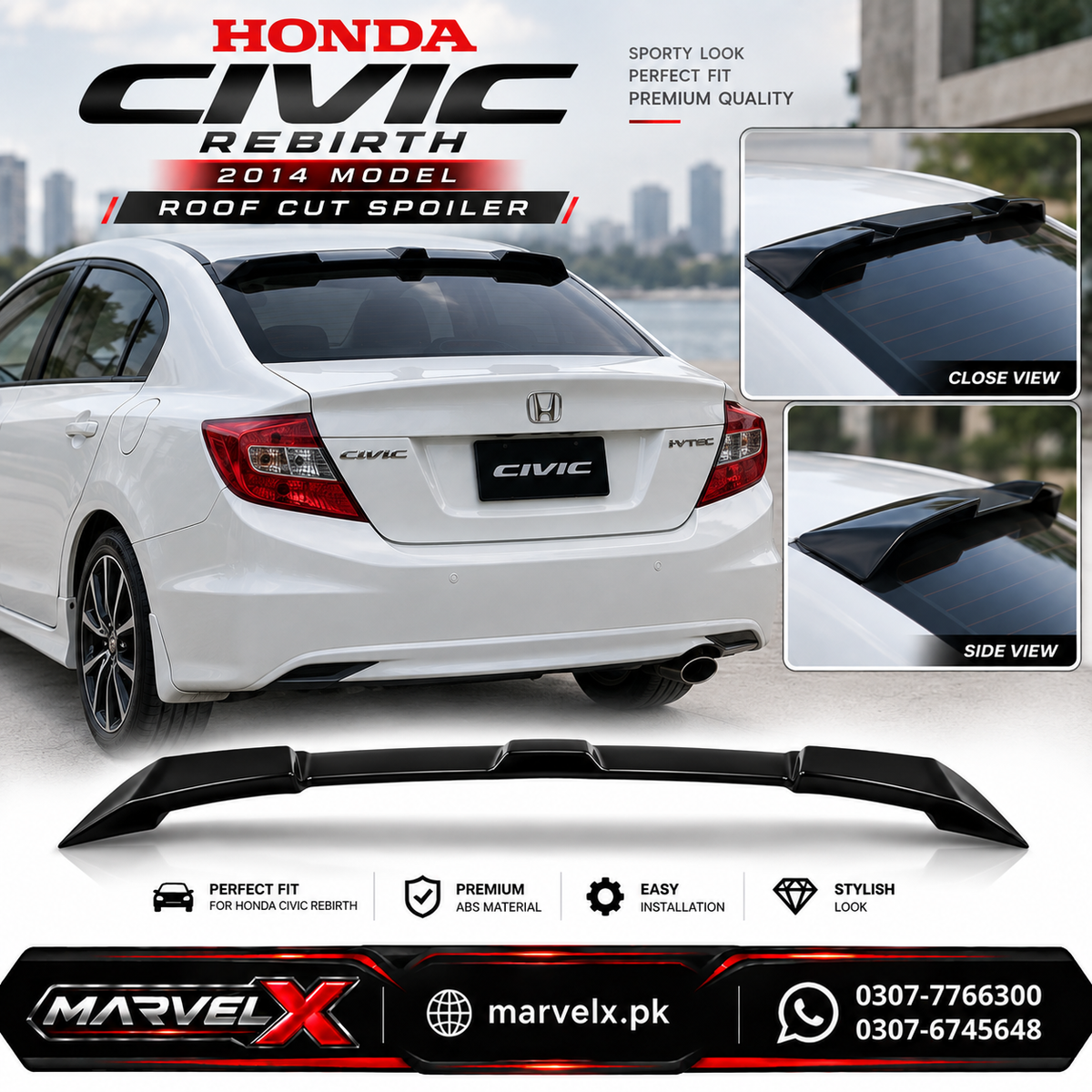 Spoiler Honda Rebirth Roof Cut Rear