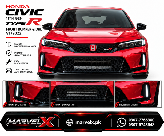 Honda Civic 11 Gen Type R V1 Bumper Front Drl 2022