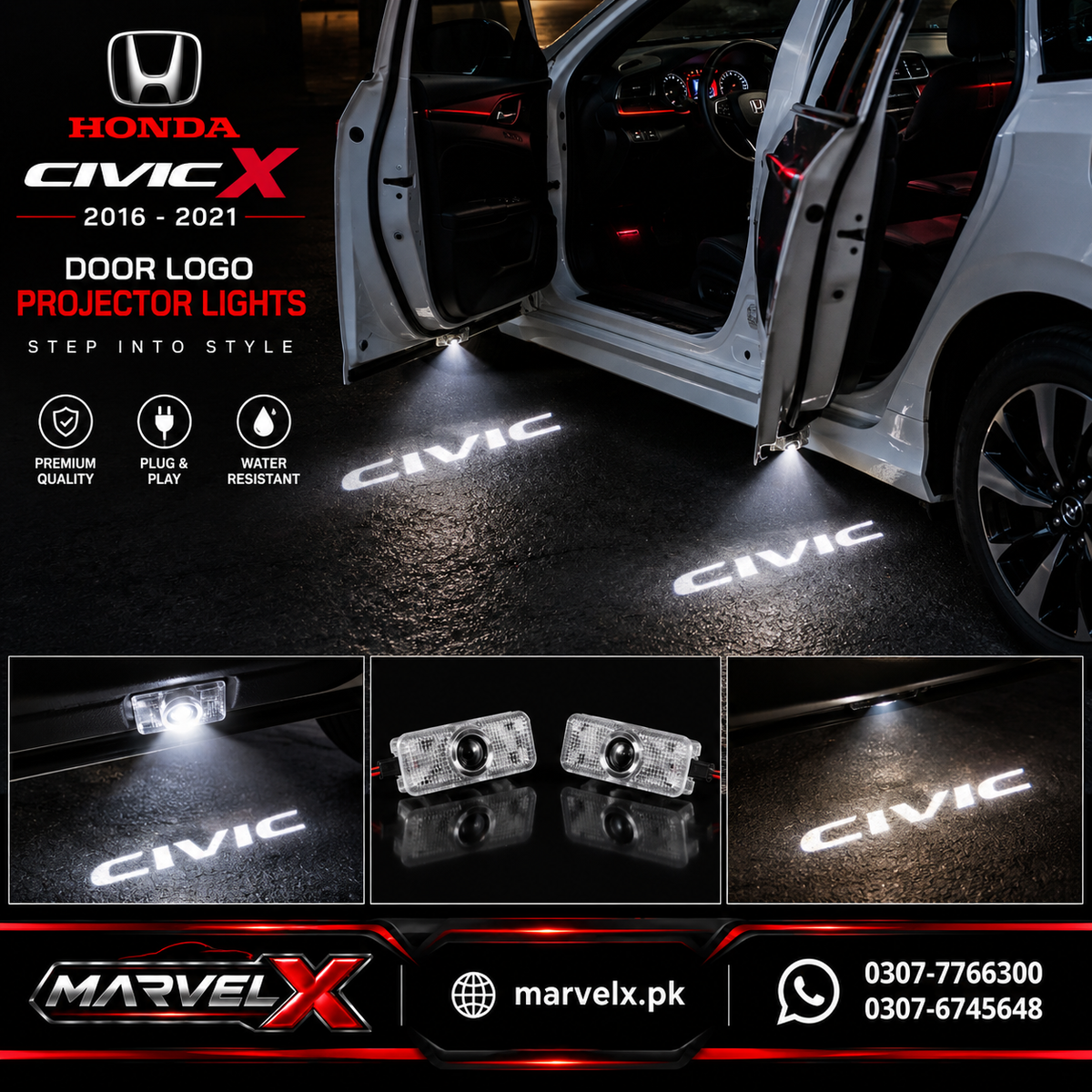Door Welcome Light - Civic Logo