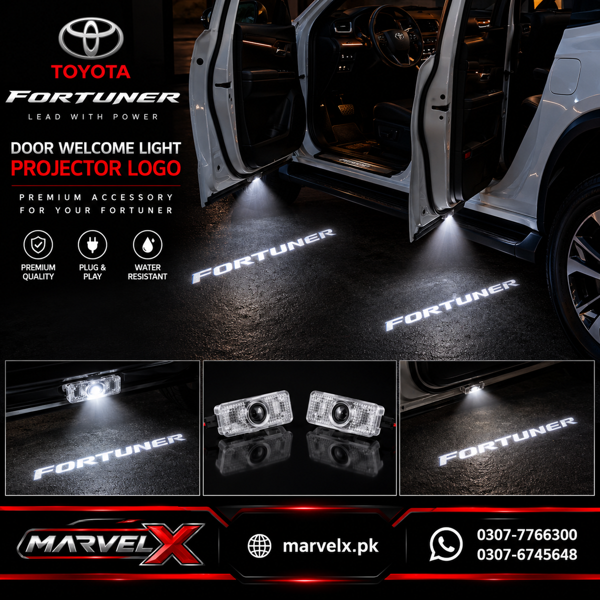 Door Welcome Light - fortuner Logo
