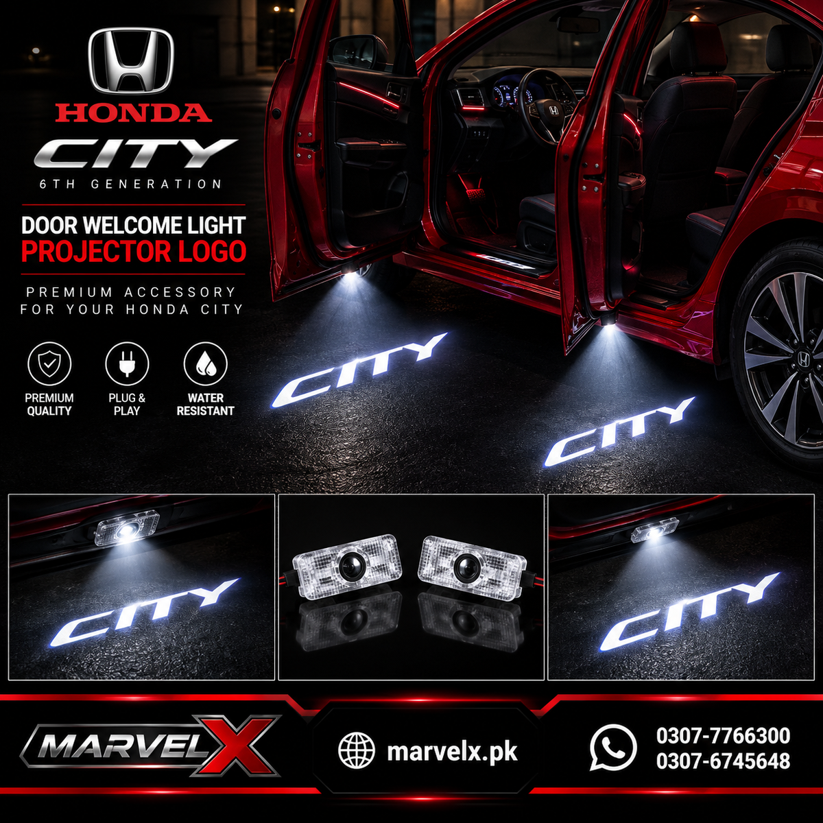Door Welcome Light - Honda City Logo