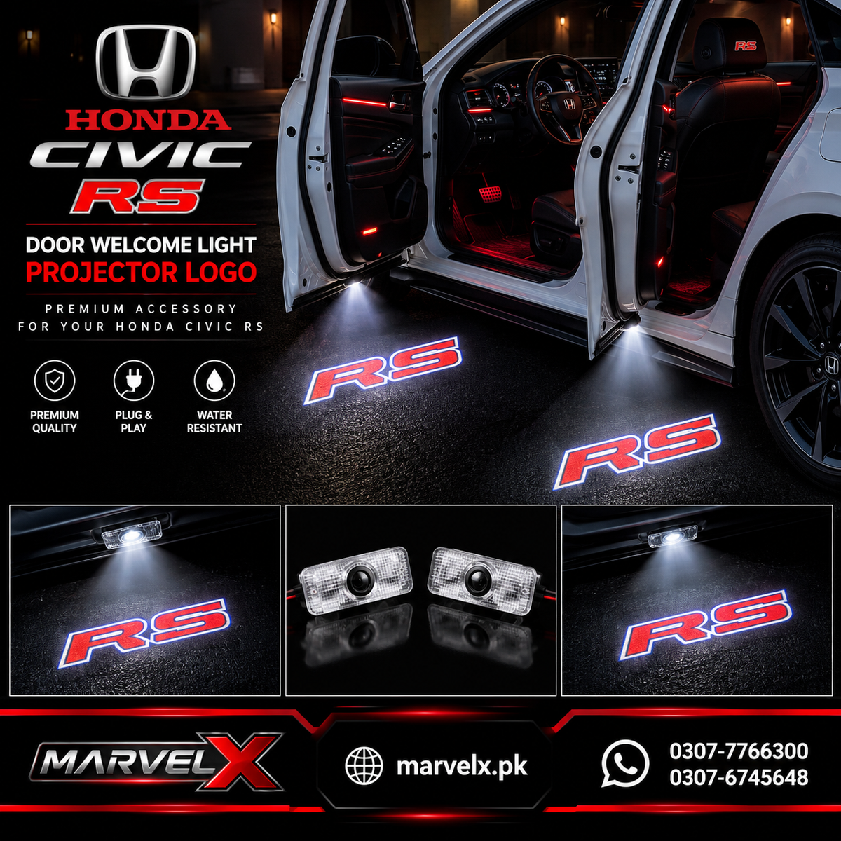 Door Welcome Light - Civic RS Logo