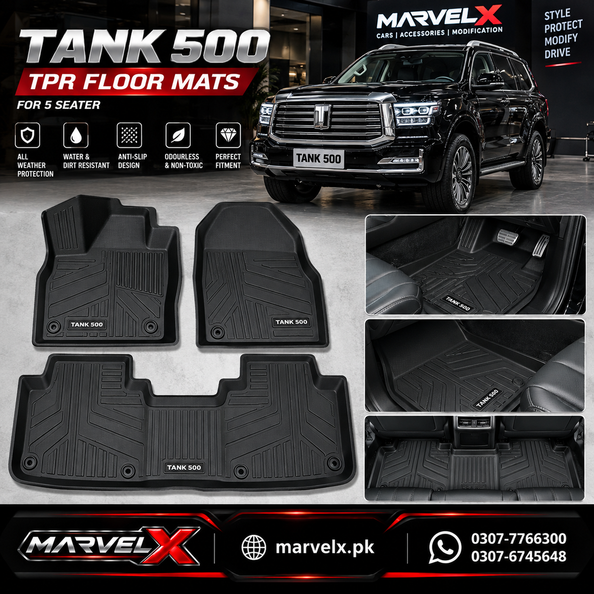 Tank 500 TPE TPR Floor Mats 2026+