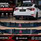 Honda Civic Glossy Black Lip Diffuser With Light 2022 2023 2024 2025