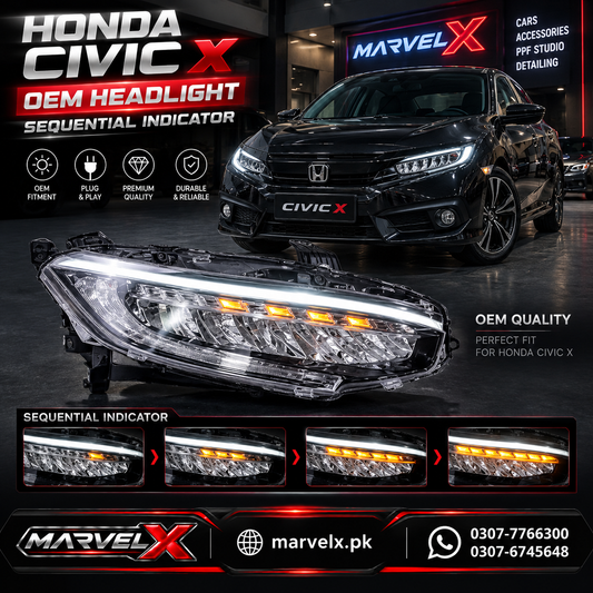 Honda Civic X LED Headlights Sequential Indicator Facelift 2016-2021