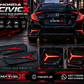 Honda Civic X Rear Bumper Sword Style DRL For 2016-2021