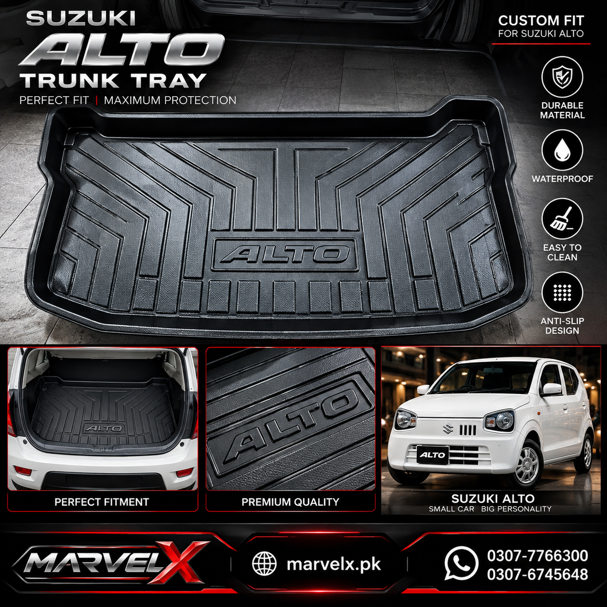 Suzuki Alto PVC Trunk Mat Black 2020-2025