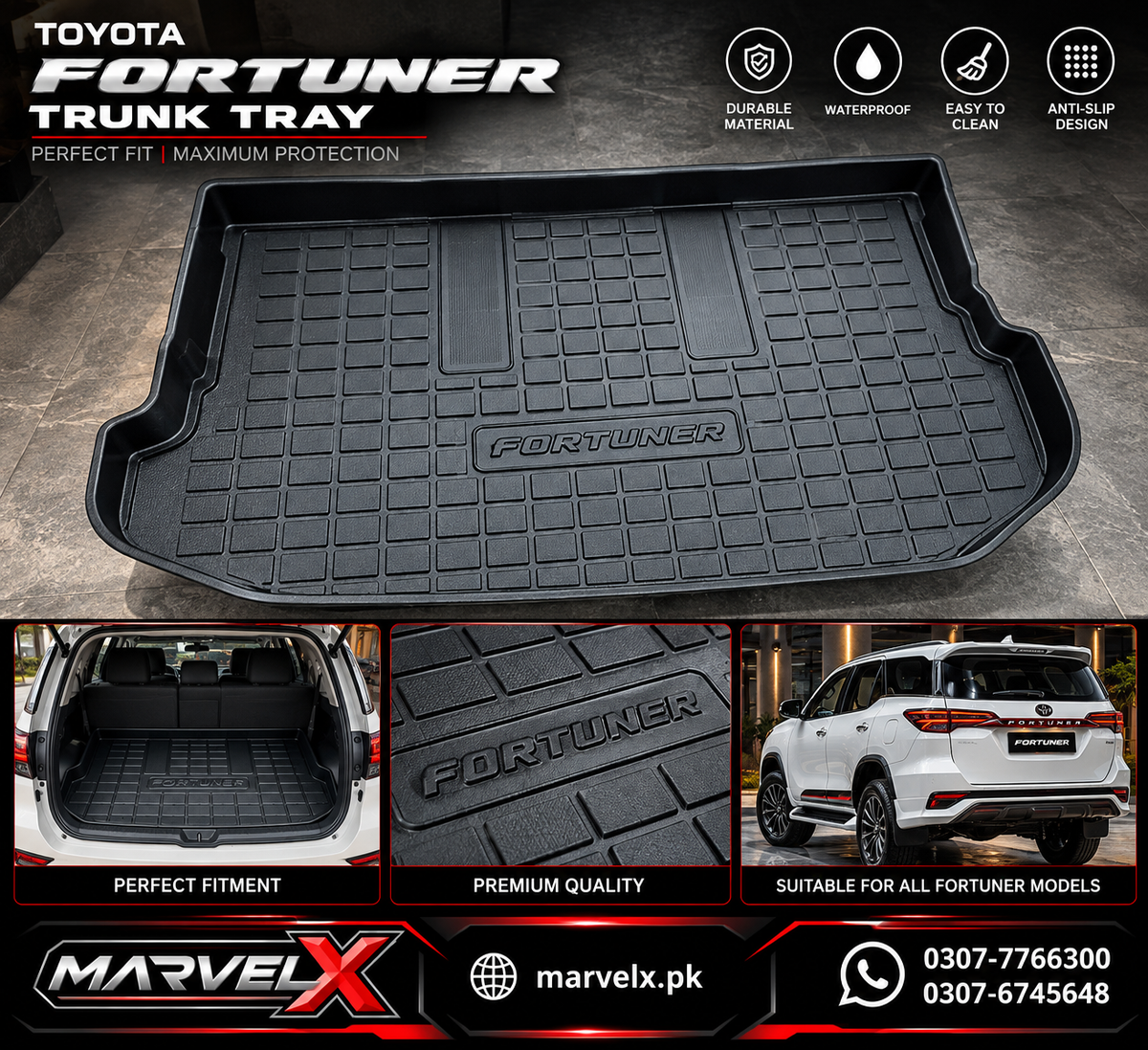 Toyota Fortuner TPR Trunk Mat 2016-2025