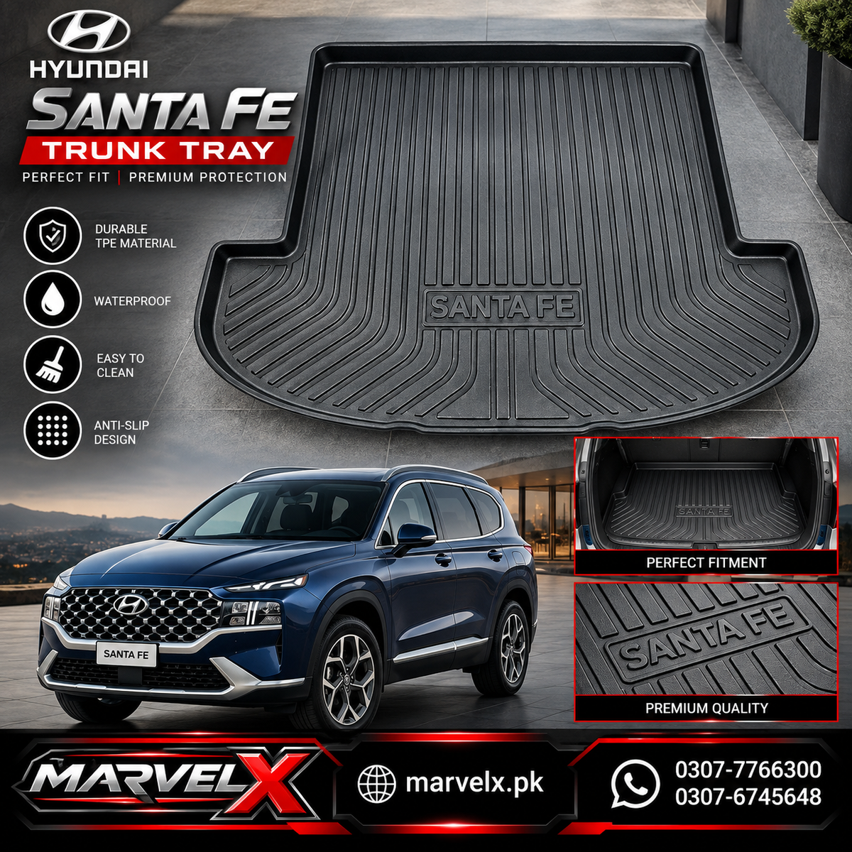 Hyundai Santa Fe Trunk Tray Mat