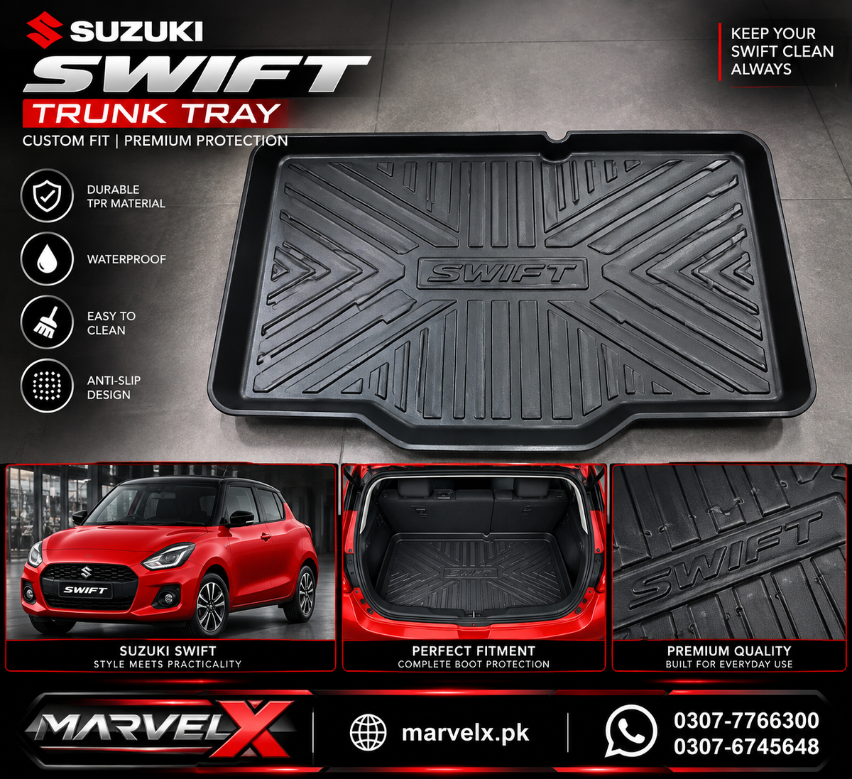 Suzuki Swift PVC Trunk Mat 2020-2026
