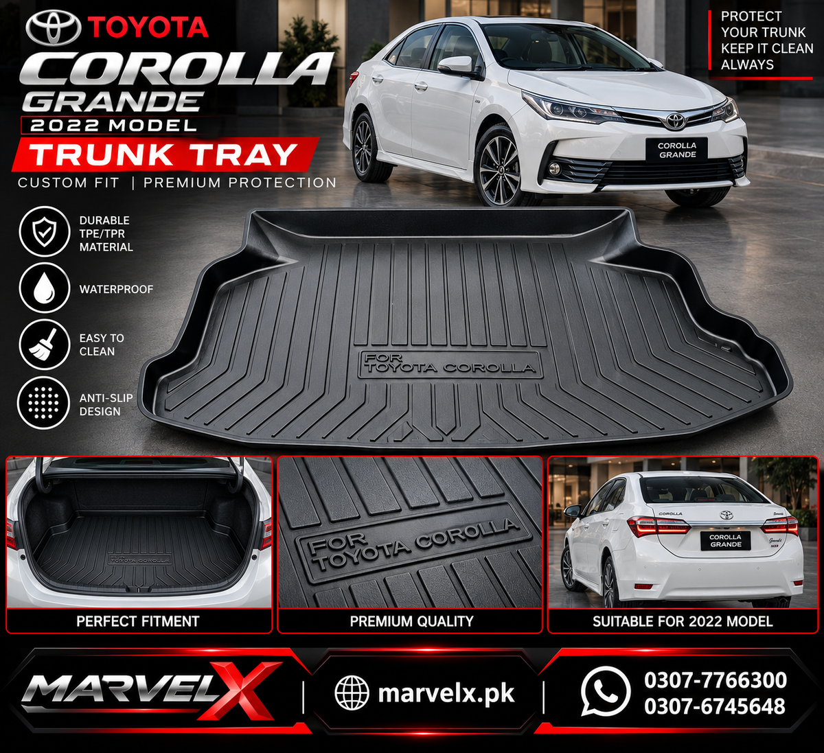 Toyota Corolla PVC TPO Trunk Mat 2017-2026