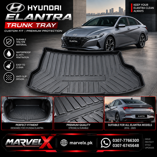 Hyundai Elantra PVC Trunk Mat For 2020 2021 2022 2023