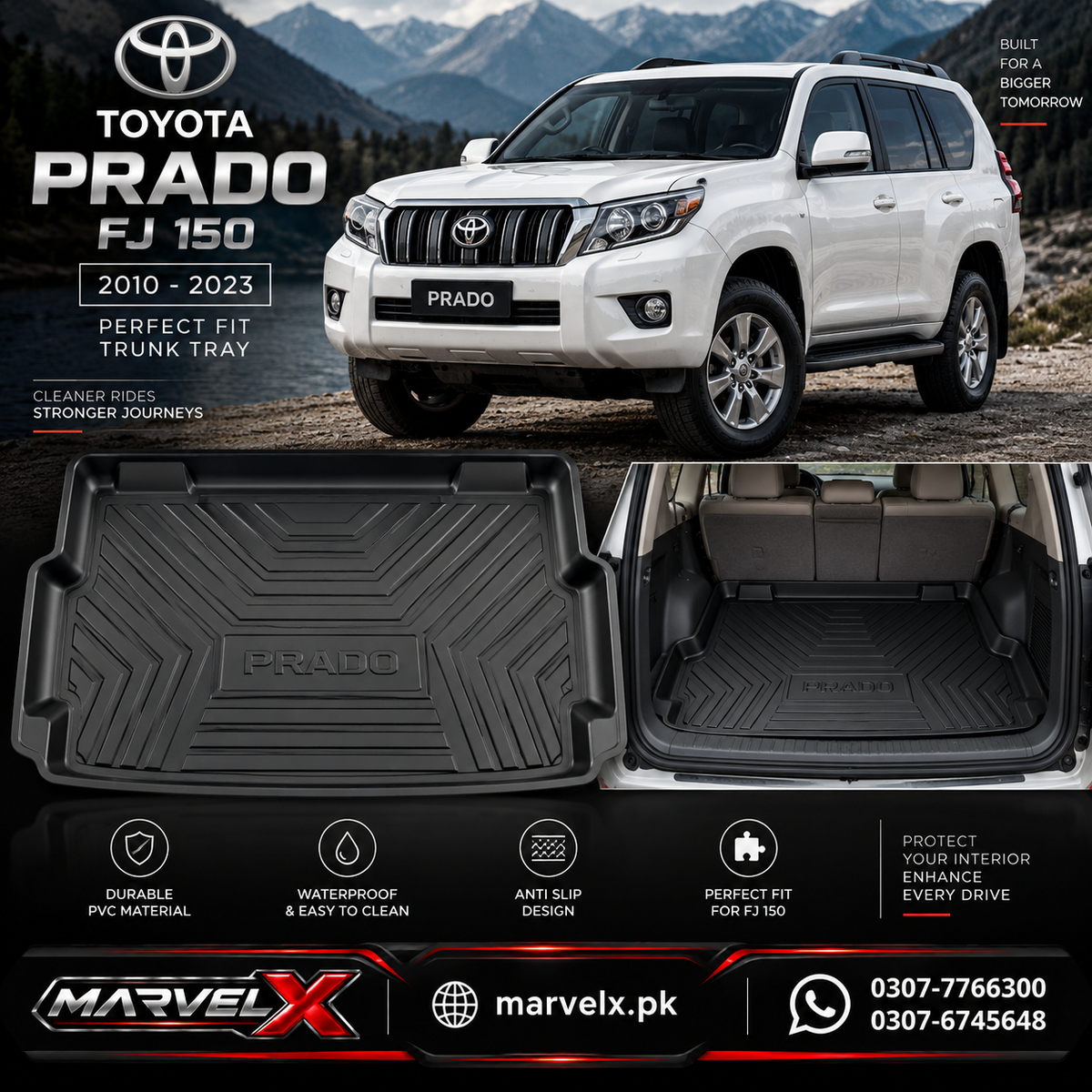 Toyota Prado FJ150 PVC TPO Trunk Mat