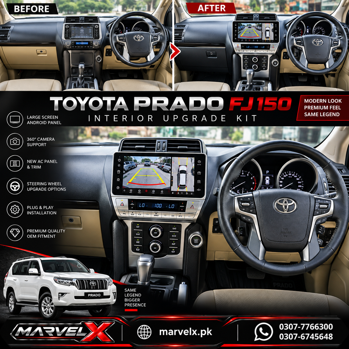 Toyota Prado FJ150 Interior Upgrade / Interior Conversion 2009-2025