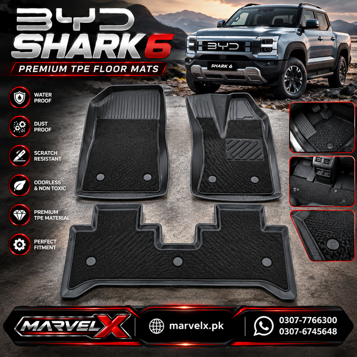 BYD Shark TPE Floor Mats