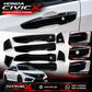 Honda Civic X Glossy Black Exterior Door Handle Covers 2016–2021