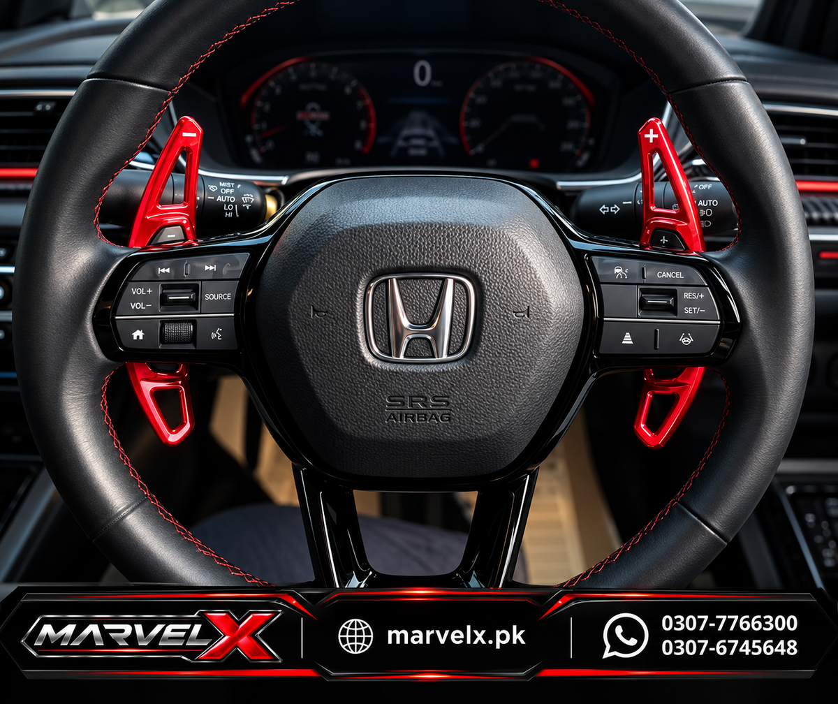 Honda Civic Red Carbon Paddle Shifter Extension For 11th Generation 2022