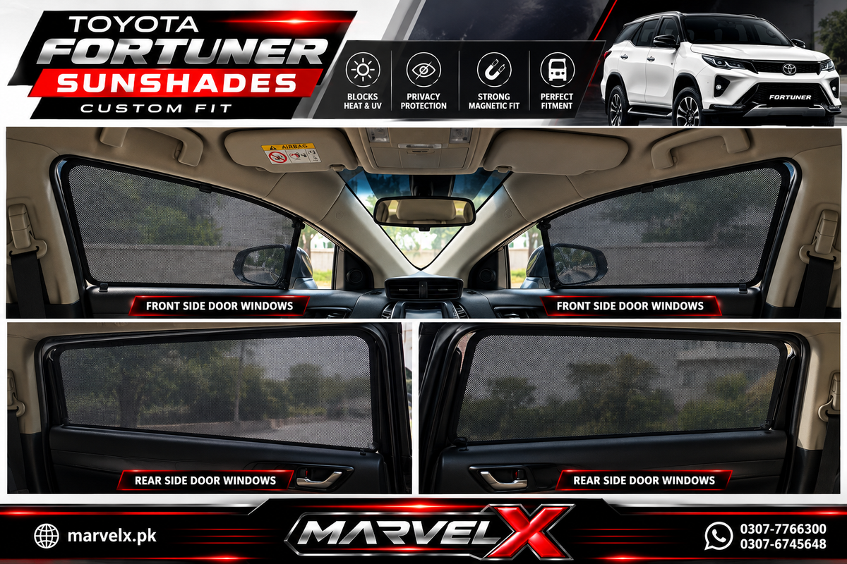 Toyota Fortuner Sun Shades Premium Quality For 2016 - 2021