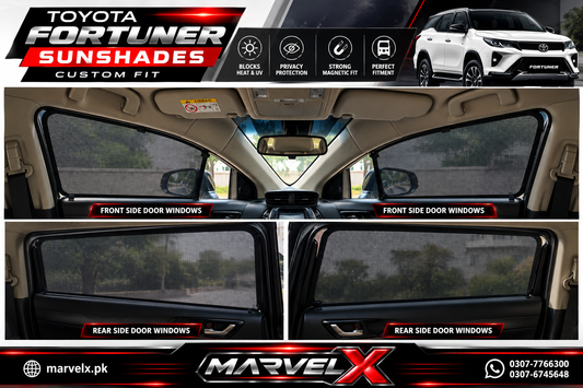 Toyota Fortuner Sun Shades Premium Quality For 2016 - 2021