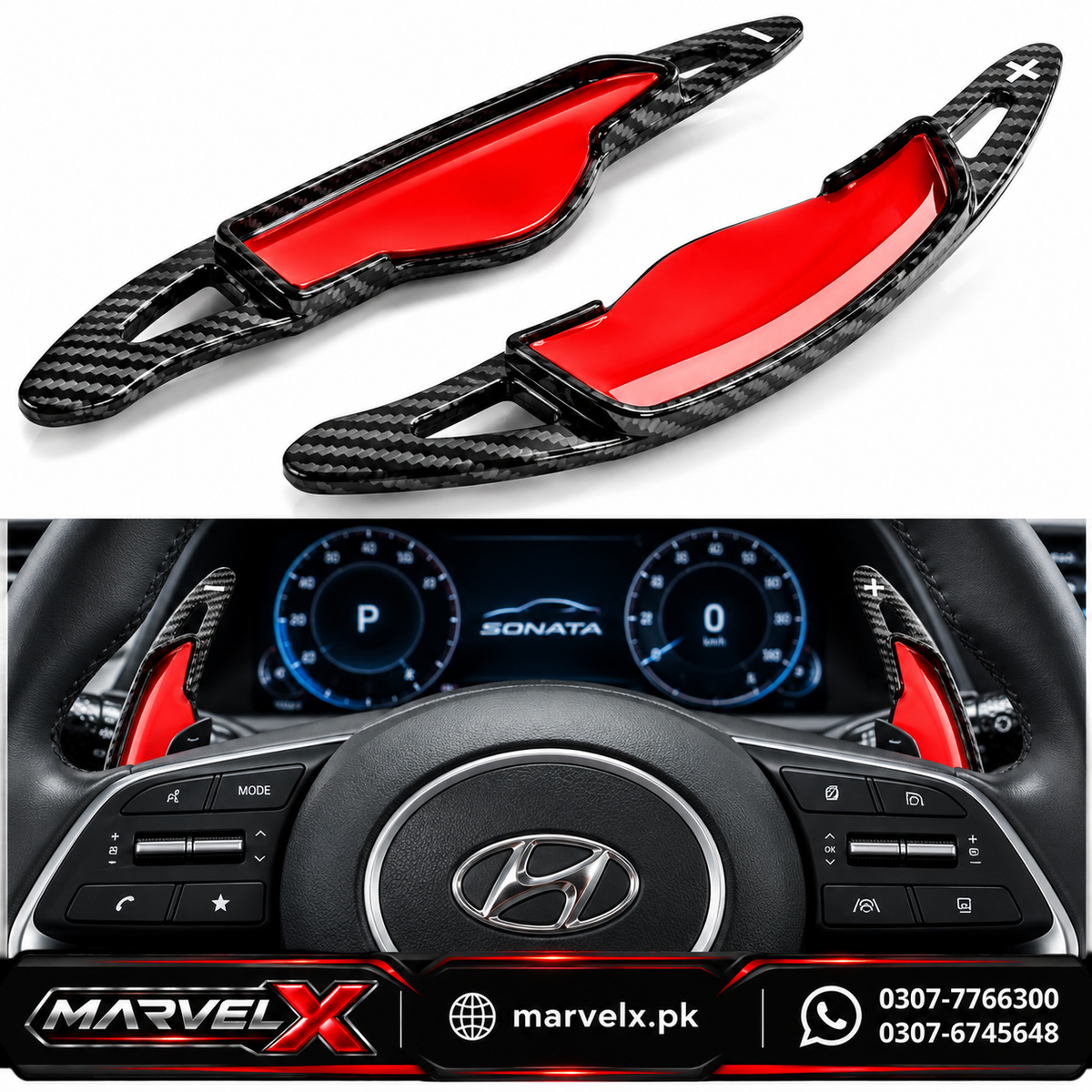 Hyundai Sonata Carbon Fiber Paddle Shifter Extension 2021 - 2024