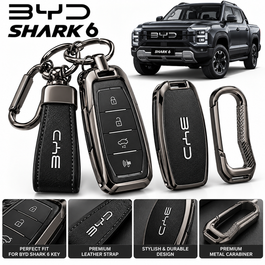 Leather Metal Key Cover for BYD Shark 6 2025-2026