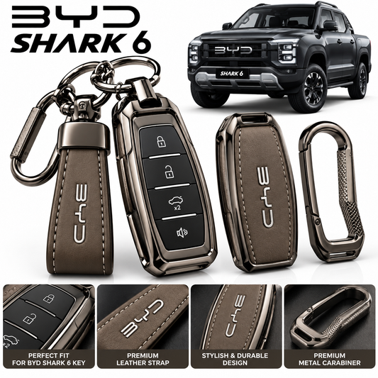 Leather Metal Key Cover for BYD Shark 6 2025-2026