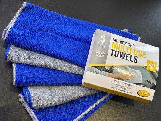 Microfiber Multi-Use Towel ( 5 Pack 280 gsm)