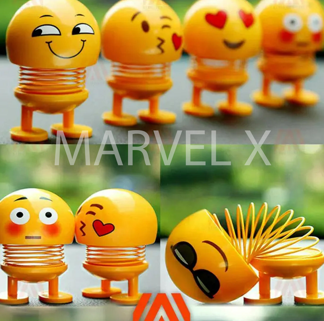 Bouncing Car Dashboard Smileys Emoji Emoticon Toy Each - Multi