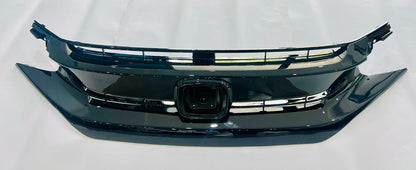 honda civic x turbo grill piano black 3 2016 -2022
